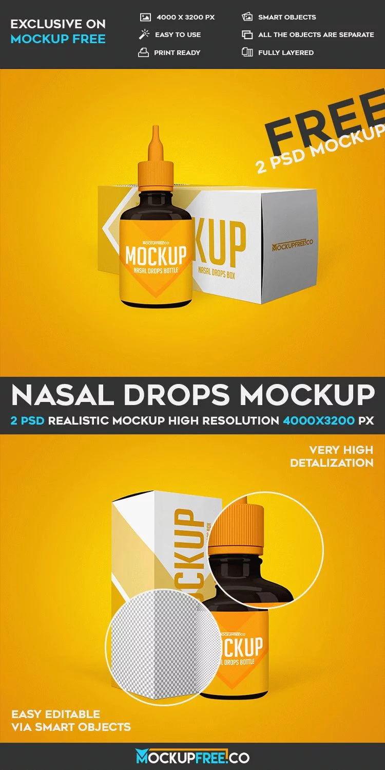 Nasal Drops – 2 Free PSD Mockups