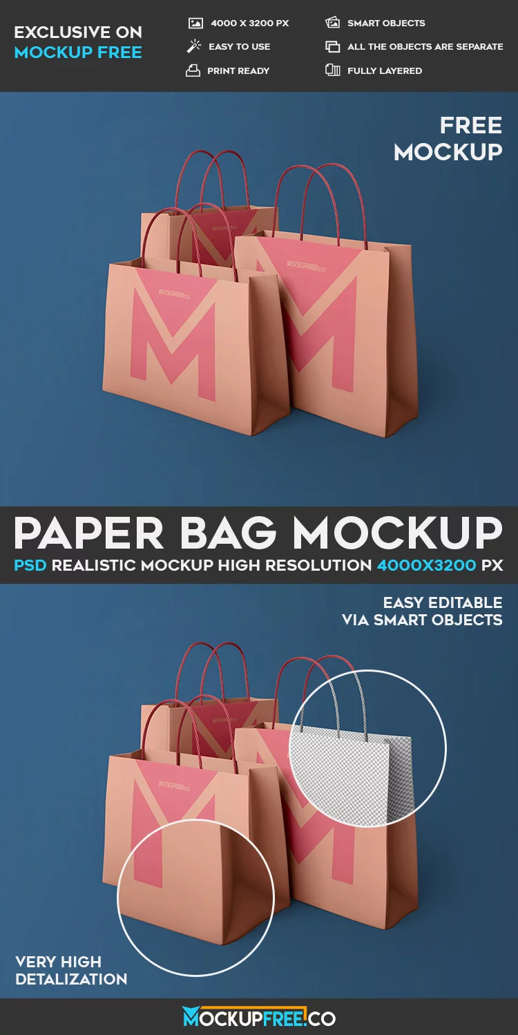 Paper Bag – Free PSD Mockup
