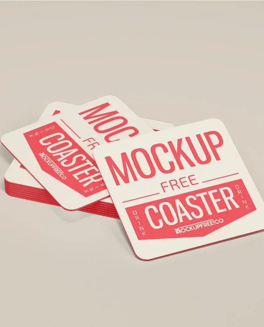 Paper Drink Coaster –  2 Free PSD Mockups