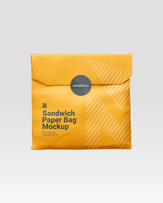 Paper Sandwich Bag PSD Mockup