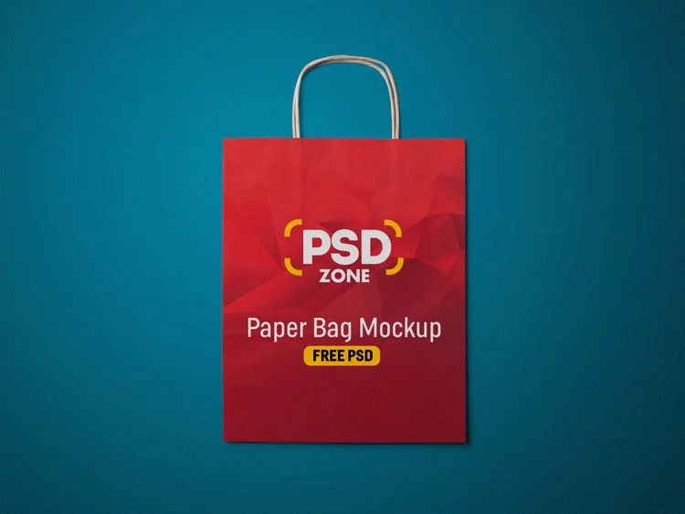 Paper Shopping Bag Mockup Free PSD