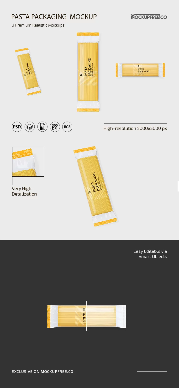 Pasta Packaging PSD Mockup