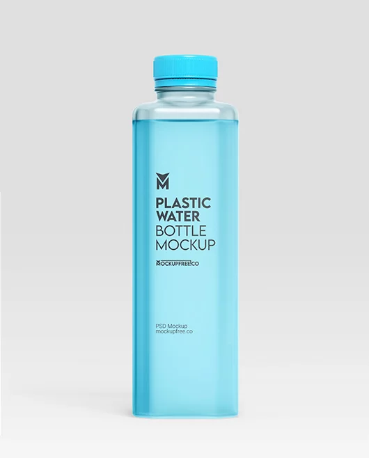 Plastic Water Bottle PSD Mockup