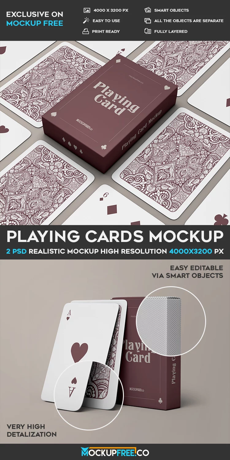 Playing Cards V02 – 2 Free PSD Mockups