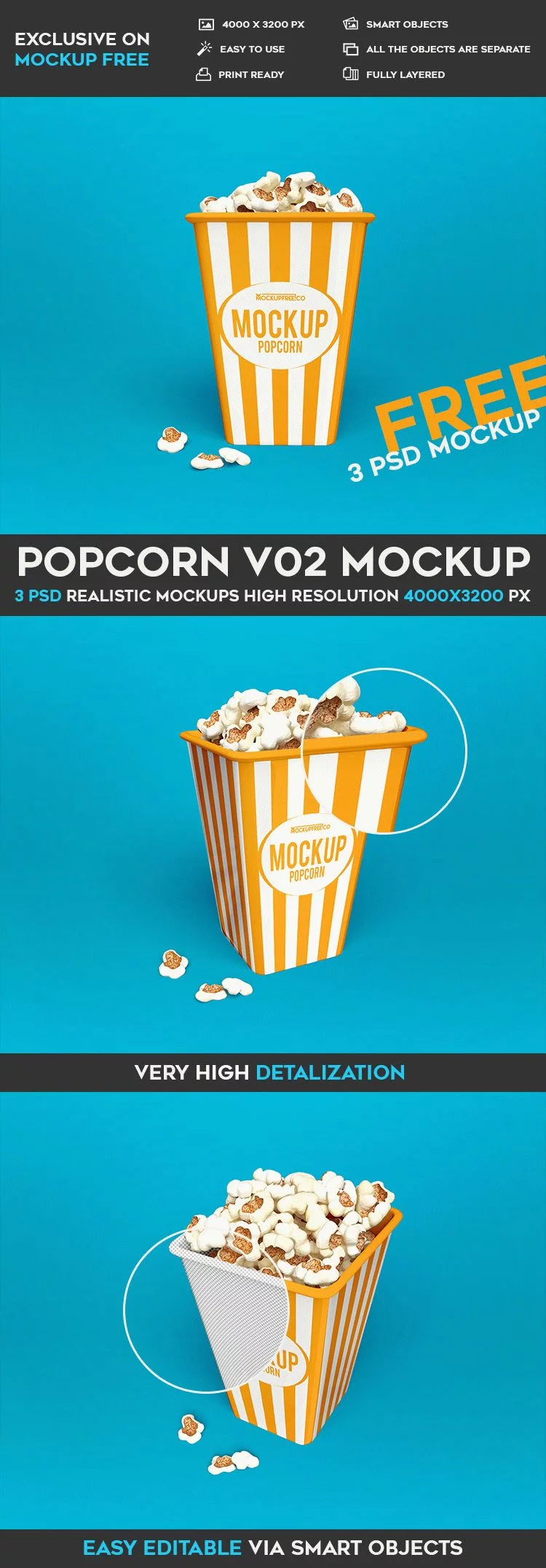Popcorn V02 – 3 Free PSD Mockups