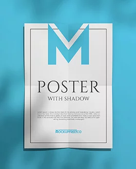 Poster with Shadow – Free PSD Mockup