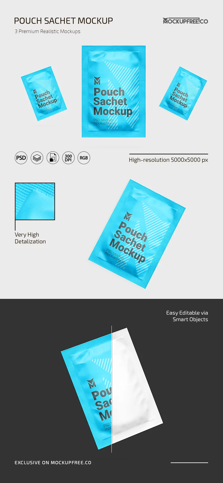 Pouch Sachet PSD Mockup