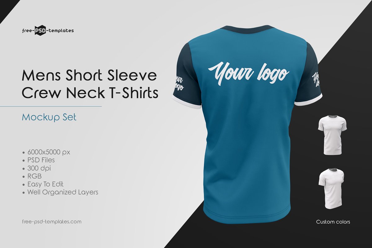 Download Mens Crew Neck T-Shirts MockUp Set | Download