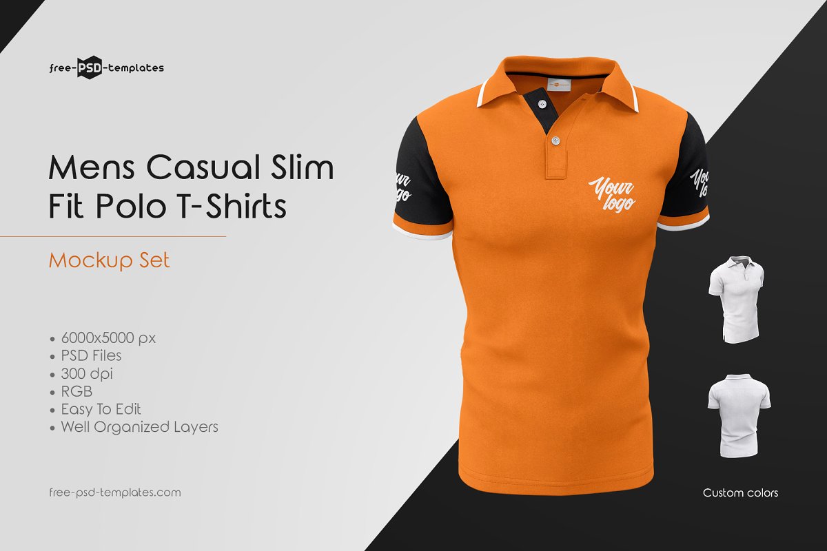 Mens Casual Polo T-Shirts MockUp Set | Mockupfree.co