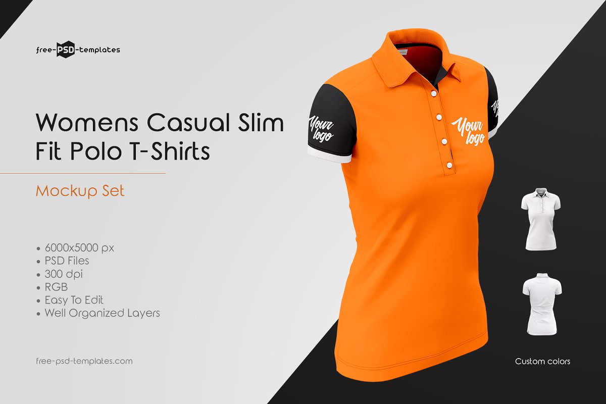 Download Womens Polo T-Shirts MockUp Set | Download