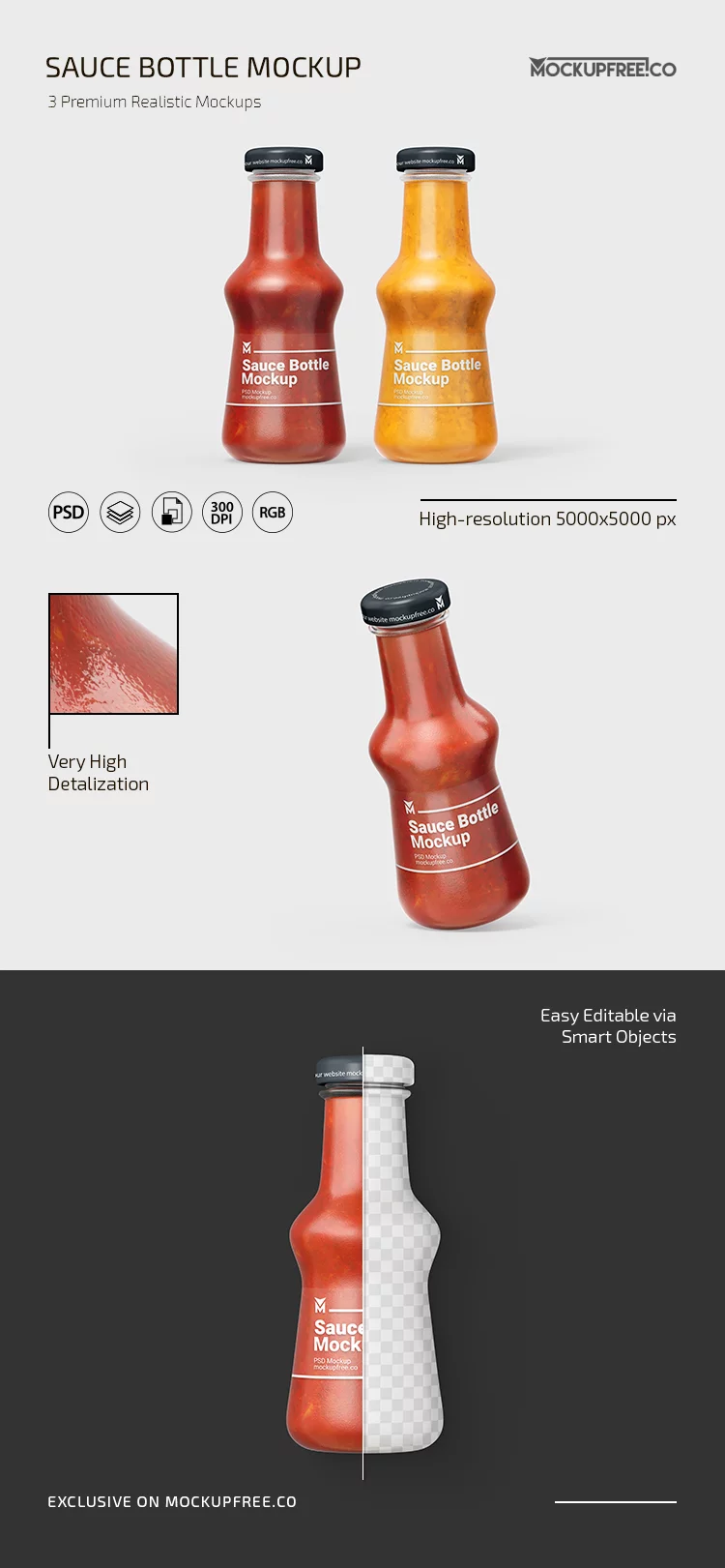 Sauce Bottle Mockup PSD Template