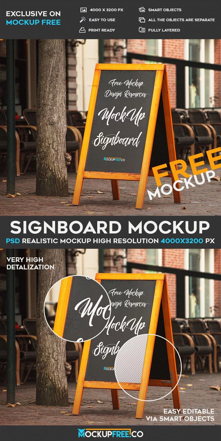 Signboard – Free PSD Mockup