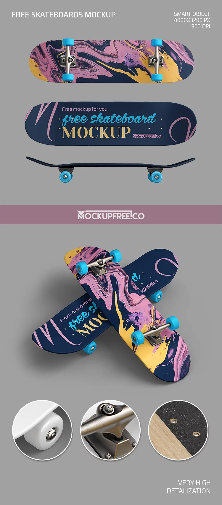 Skateboard – Free PSD Mockup