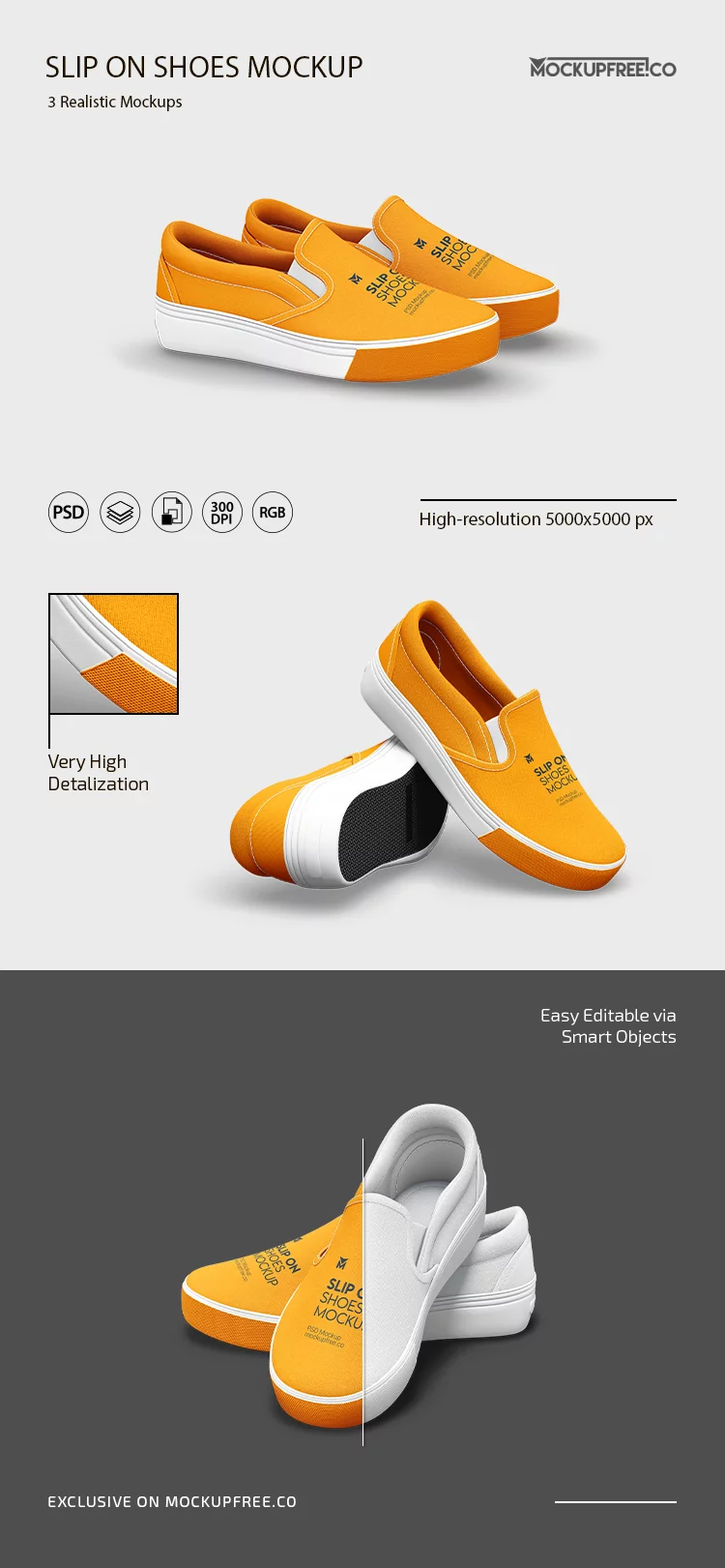 Slip On Shoes Mockup PSD Template