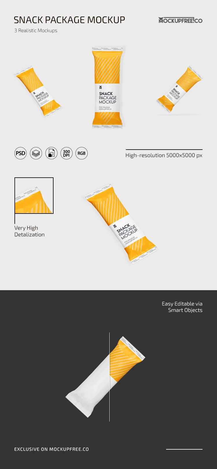 Snack Package PSD Mockup