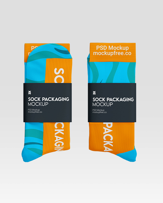 Sock Packaging Mockup Set (PSD) for Photoshop