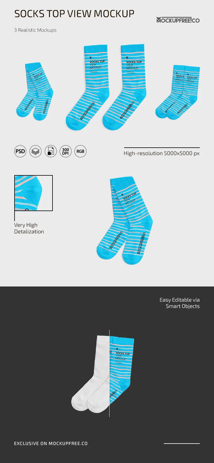 Socks Top View Mockup