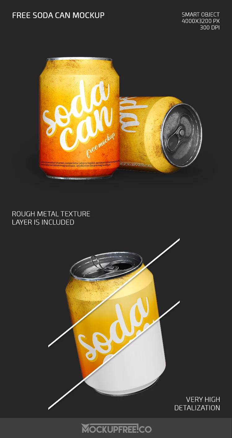 Soda Can – Free PSD Mockup