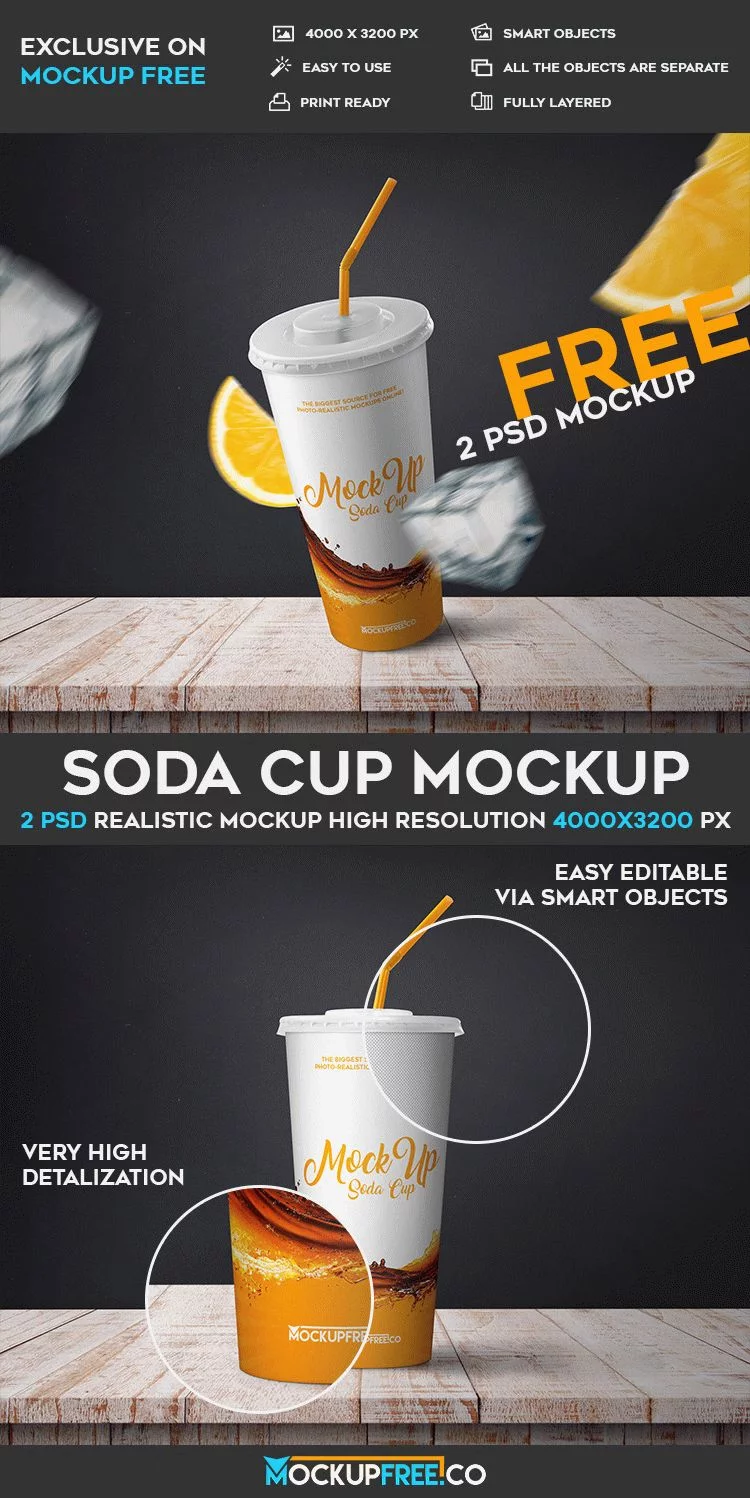 Soda Cup – 2 Free PSD Mockups