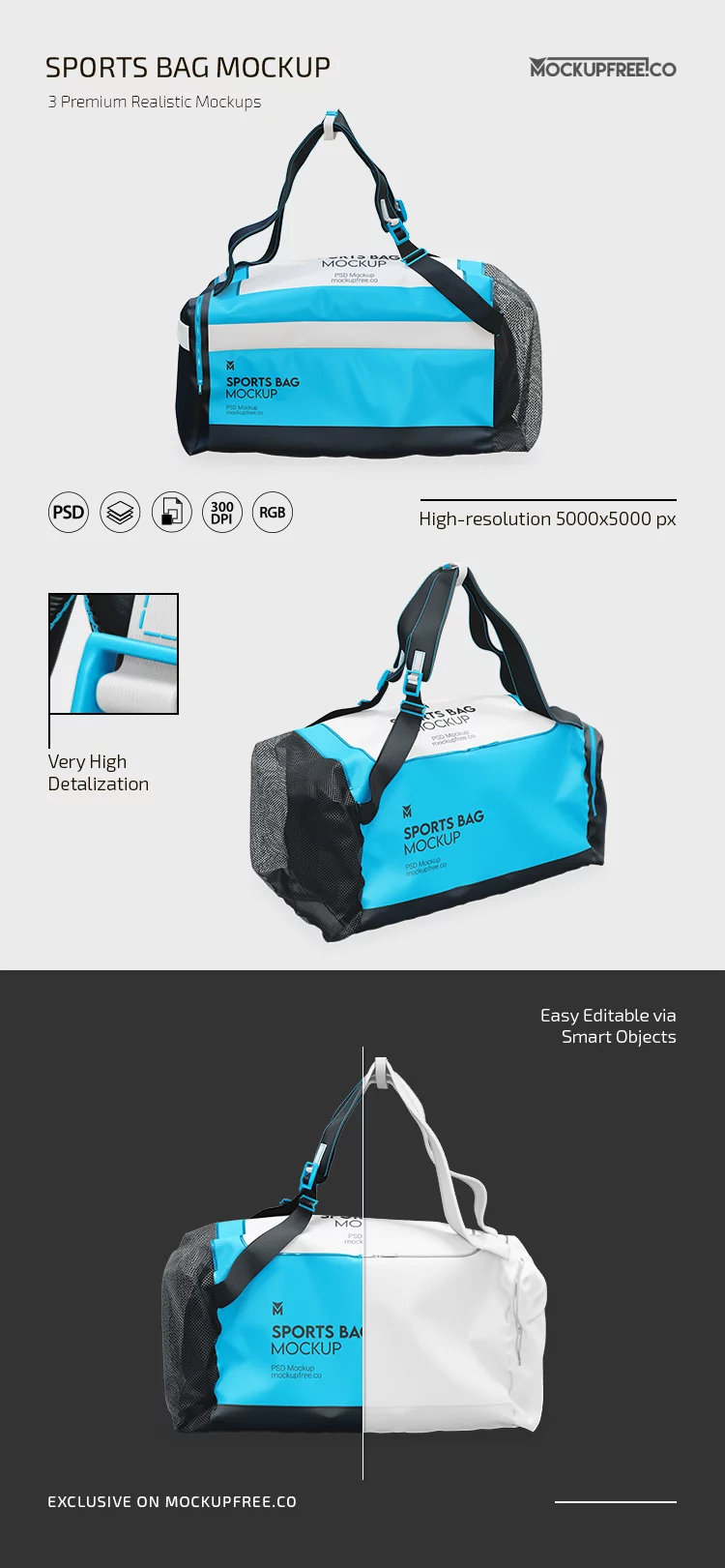 Sports Bag Mockup PSD Template