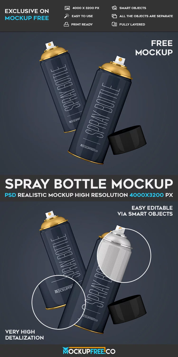 Spray Bottle – Free PSD Mockup