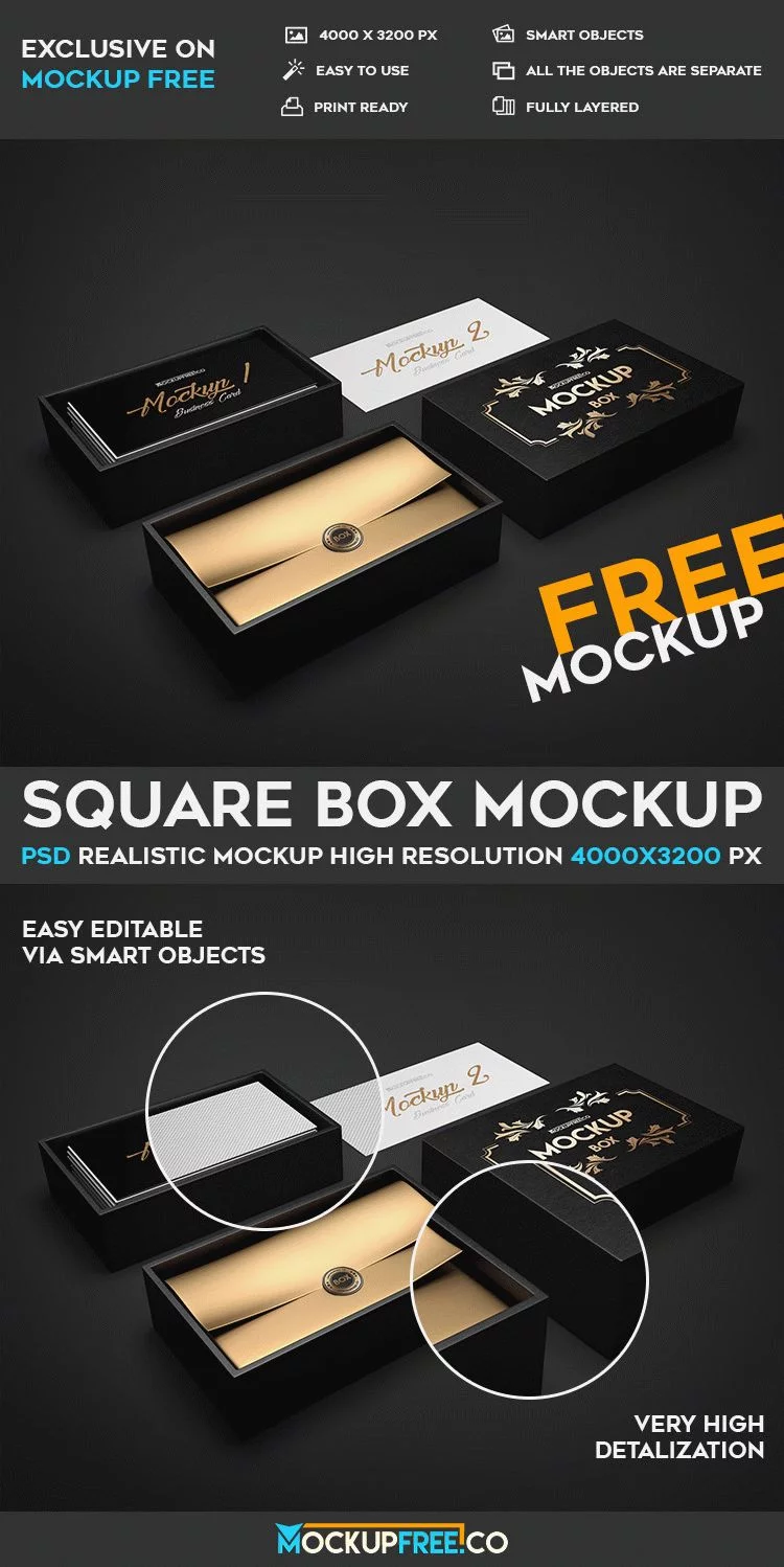 Square Box – Free PSD Mockup