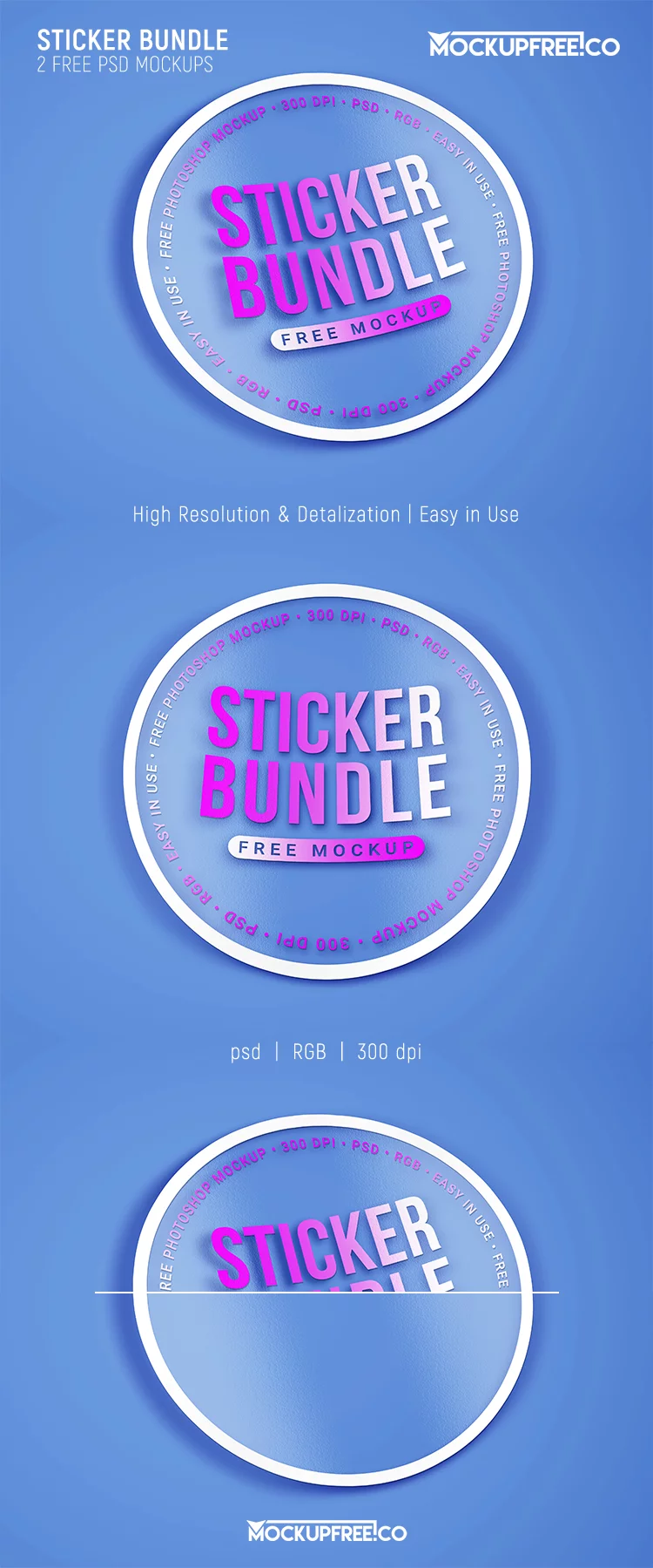 Sticker Bundle – 2 Free PSD Mockups