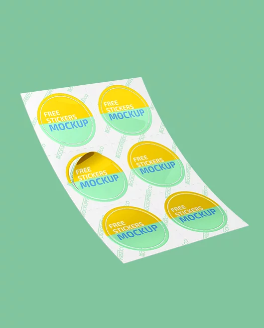 Stickers – Free PSD Mockup