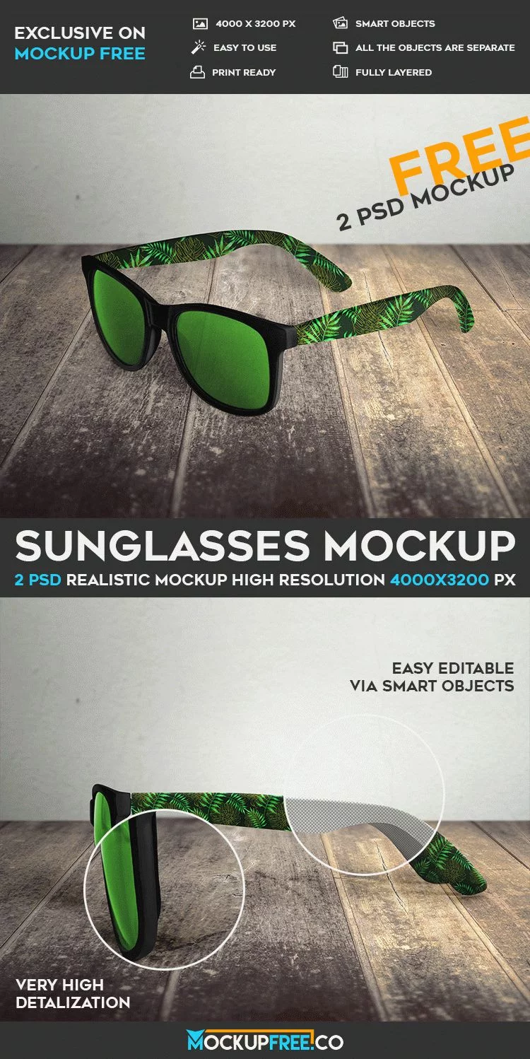 Sunglasses – 2 Free PSD Mockups