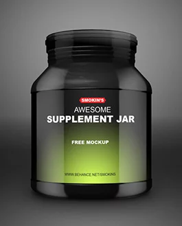 Supplement Jar Free PSD Mockup