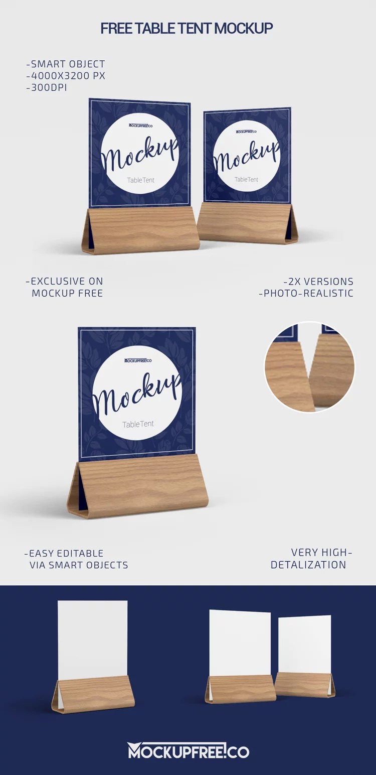 Table Tent – 2 Free PSD Mockups