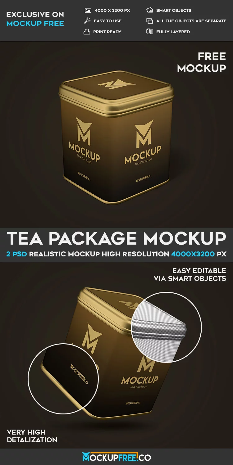 Tea Package – 2 Free PSD Mockups