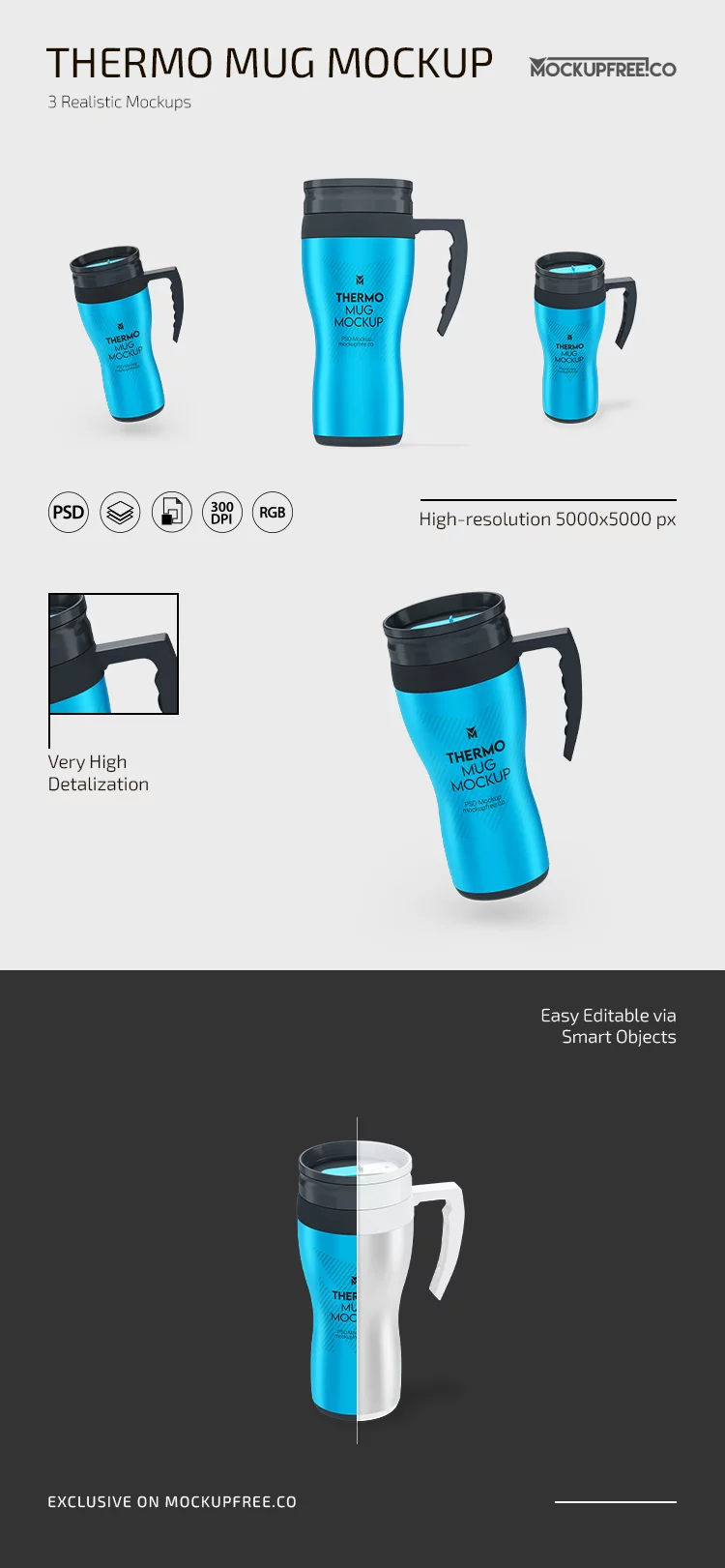 Thermo Mug Mockup for Photoshop (PSD)