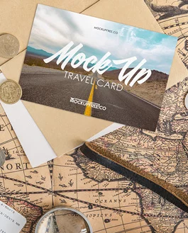 Travel Card – Free PSD Mockup