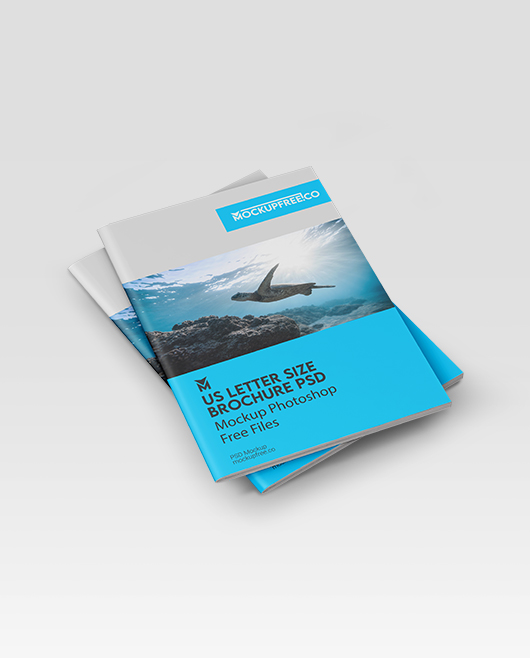 Letter Size Support US Letter Size Brochure PSD Mockup Photoshop Free Files