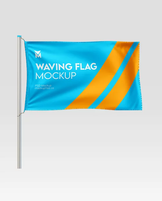Waving Flag PSD Mockup