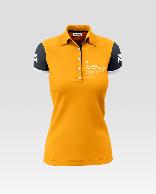 Women's Polo T-Shirt Mockup Template Set in PSD