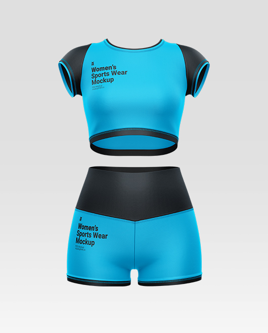 Women's Sports Wear Mockup Template Set in PSD