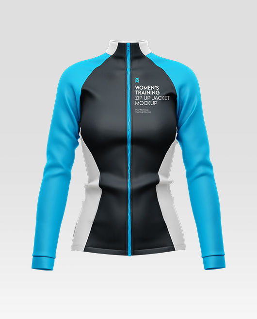Training Jacket Example Women's Training Jacket Mockup PSD Template Set
