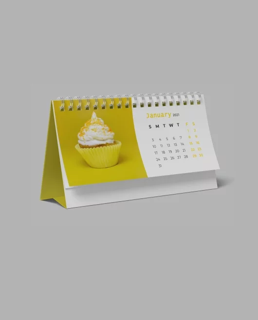 Free Desk Calendar Mockup PSD Template